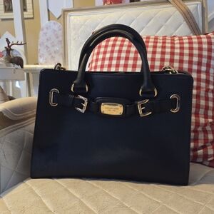 Michael Kors Black Handbag with Gold Accents